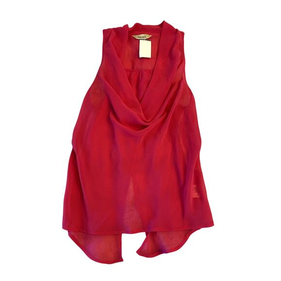 Y2K Decree Pink Cowl Neck Sheer Tank Top – Size Small - Picture 2 of 3